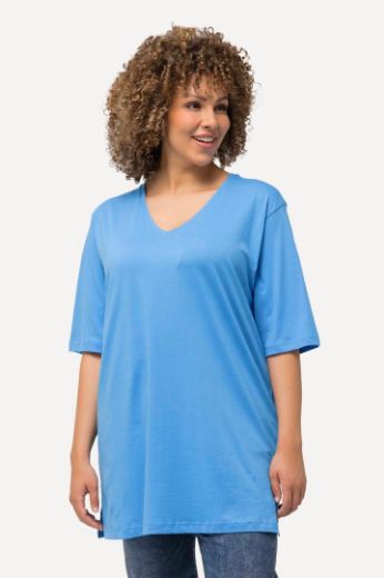 Moda za polnejše Majica V izrez Basic plus velikost, xxl, Ulla Popken in Johann Popken (JP1880)