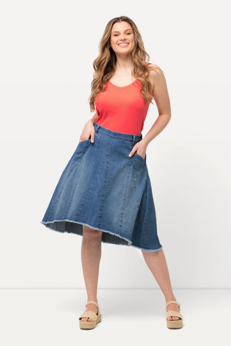 Moda za polnejše Suknja od trapera A kroja plus velikost, xxl, Ulla Popken in Johann Popken (JP1880)