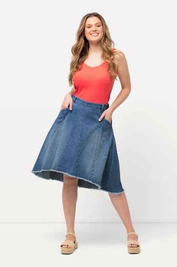 Moda za polnejše Suknja od trapera A kroja plus velikost, xxl, Ulla Popken in Johann Popken (JP1880)