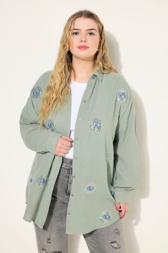 Moda za polnejše Bluza dugih rukava s motivom oka plus velikost, xxl, Ulla Popken in Johann Popken (JP1880)