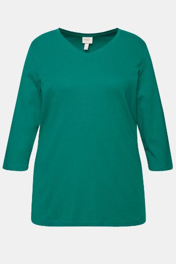 Moda za polnejše Majica V ovratnika 3/4 rukava plus velikost, xxl, Ulla Popken in Johann Popken (JP1880)