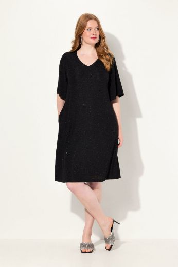 Moda za polnejše Haljina elegantna kratkih rukava sa svjetlucavim efektom plus velikost, xxl, Ulla Popken in Johann Popken (JP1880)