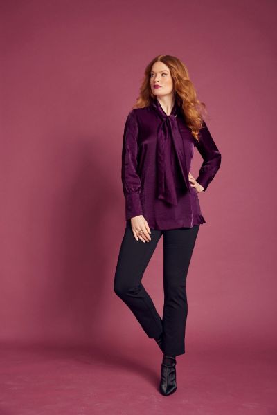 Slika Bluza elegantna dugih rukava s vezanjem oko vrata