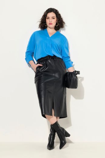 Moda za polnejše Suknja Cargo imitacija kože plus velikost, xxl, Ulla Popken in Johann Popken (JP1880)