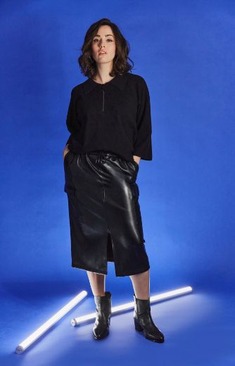 Moda za polnejše Suknja Cargo imitacija kože plus velikost, xxl, Ulla Popken in Johann Popken (JP1880)