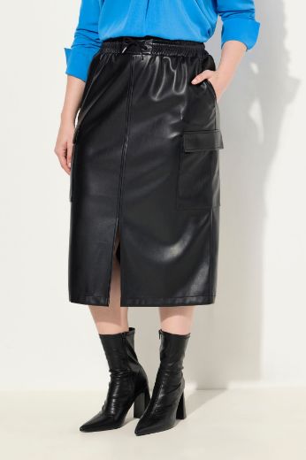 Moda za polnejše Suknja Cargo imitacija kože plus velikost, xxl, Ulla Popken in Johann Popken (JP1880)