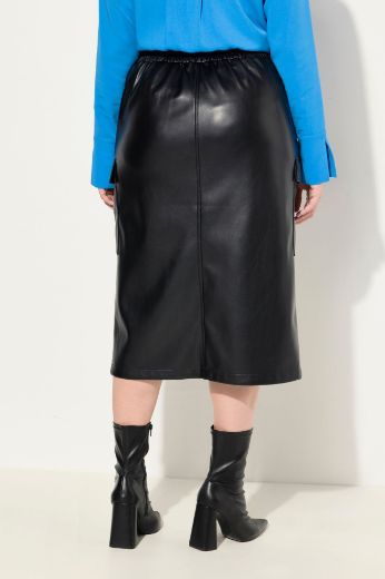 Moda za polnejše Suknja Cargo imitacija kože plus velikost, xxl, Ulla Popken in Johann Popken (JP1880)