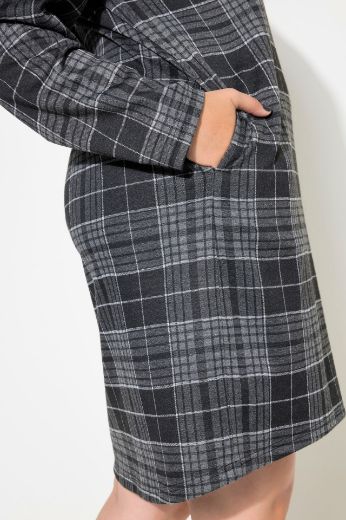 Moda za polnejše Haljina midi s kapuljačom karirana plus velikost, xxl, Ulla Popken in Johann Popken (JP1880)