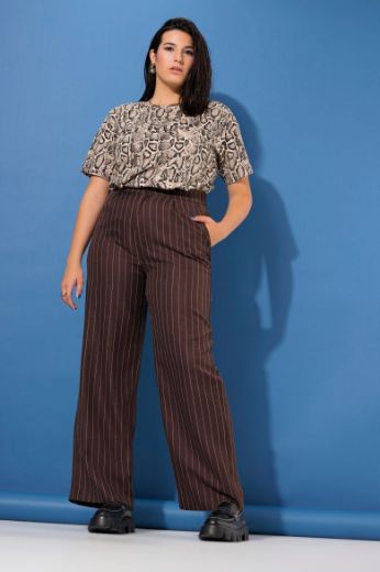 Moda za polnejše Hlače Marlene na pruge plus velikost, xxl, Ulla Popken in Johann Popken (JP1880)