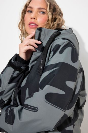Moda za polnejše Jakna funkcionalna s printom plus velikost, xxl, Ulla Popken in Johann Popken (JP1880)