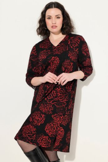 Moda za polnejše Haljina s 3/4 rukavima V ovratnika plus velikost, xxl, Ulla Popken in Johann Popken (JP1880)