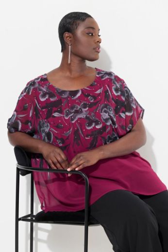 Moda za polnejše Bluza elegantna dvoslojna plus velikost, xxl, Ulla Popken in Johann Popken (JP1880)