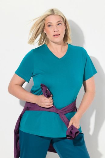 Moda za polnejše Majica funkcionalna V ovratnik plus velikost, xxl, Ulla Popken in Johann Popken (JP1880)