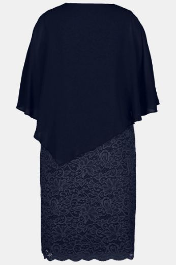 Moda za polnejše Haljina svečana čipkana s dodatkom tila plus velikost, xxl, Ulla Popken in Johann Popken (JP1880)