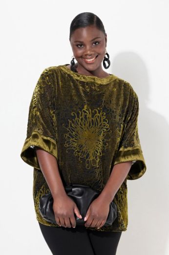 Moda za polnejše Bluza elegantna 3/4 rukava plus velikost, xxl, Ulla Popken in Johann Popken (JP1880)