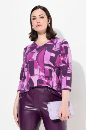Moda za polnejše Majica 3/4 rukava V ovratnika plus velikost, xxl, Ulla Popken in Johann Popken (JP1880)