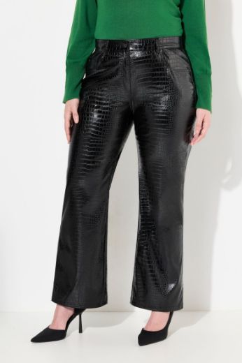 Moda za polnejše Hlače imitacija kože širokih nogavica plus velikost, xxl, Ulla Popken in Johann Popken (JP1880)