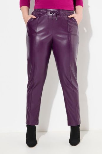 Moda za polnejše Hlače imitacija kože na vezanje plus velikost, xxl, Ulla Popken in Johann Popken (JP1880)