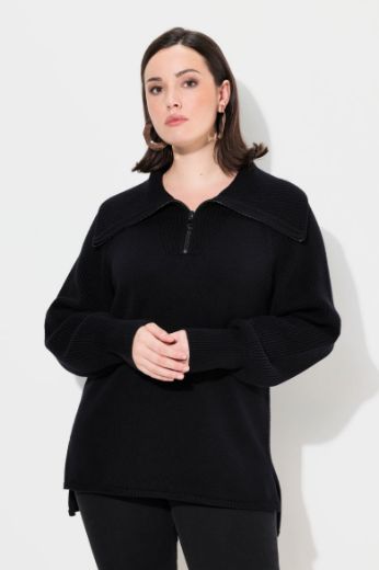 Moda za polnejše Pulover s polu zatvaračem plus velikost, xxl, Ulla Popken in Johann Popken (JP1880)