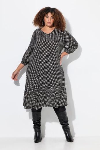 Moda za polnejše Haljina midi 3/4 rukava plus velikost, xxl, Ulla Popken in Johann Popken (JP1880)