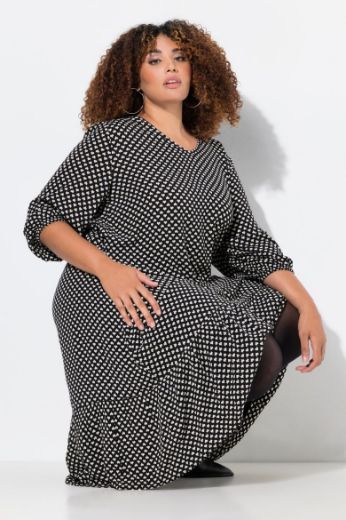 Moda za polnejše Haljina midi 3/4 rukava plus velikost, xxl, Ulla Popken in Johann Popken (JP1880)