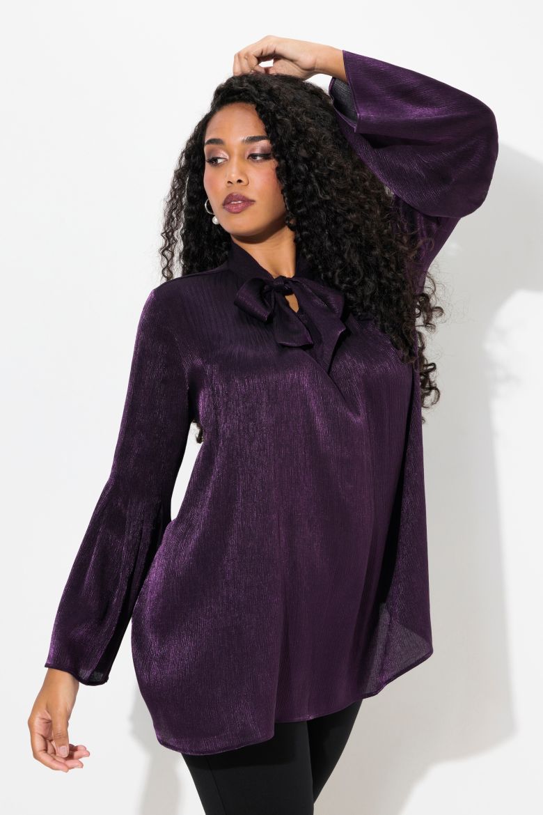Moda za polnejše Bluza elegantna s mašnom na ovratniku plus velikost, xxl, Ulla Popken in Johann Popken (JP1880)