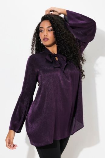 Moda za polnejše Bluza elegantna s mašnom na ovratniku plus velikost, xxl, Ulla Popken in Johann Popken (JP1880)