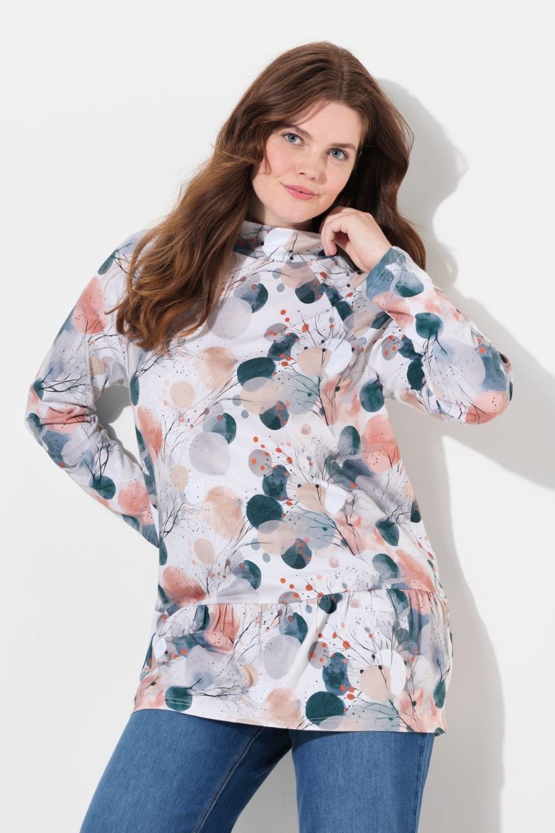 Moda za polnejše Majica dugih rukava s volanima plus velikost, xxl, Ulla Popken in Johann Popken (JP1880)