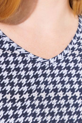 Moda za polnejše Majica 3/4 rukava V ovratnika plus velikost, xxl, Ulla Popken in Johann Popken (JP1880)