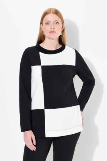 Moda za polnejše Majica dugih rukava karirana plus velikost, xxl, Ulla Popken in Johann Popken (JP1880)