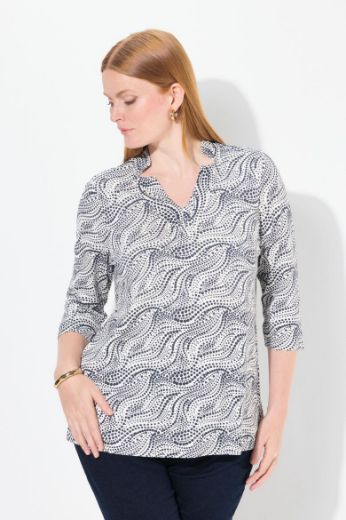 Moda za polnejše Majica 3/4 rukava A kroja plus velikost, xxl, Ulla Popken in Johann Popken (JP1880)