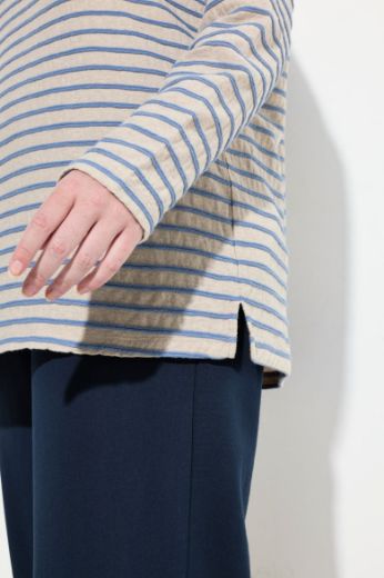 Moda za polnejše Majica dugih rukava na pruge plus velikost, xxl, Ulla Popken in Johann Popken (JP1880)