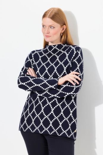 Moda za polnejše Pulover pleteni dugih rukava plus velikost, xxl, Ulla Popken in Johann Popken (JP1880)