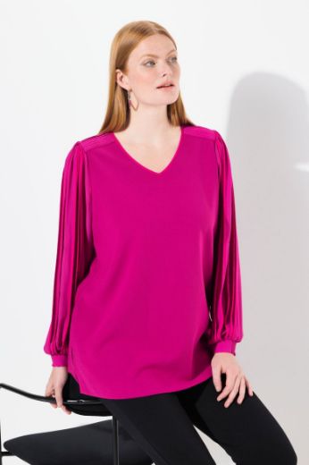Moda za polnejše Bluza dugih rukava V ovratnika plus velikost, xxl, Ulla Popken in Johann Popken (JP1880)