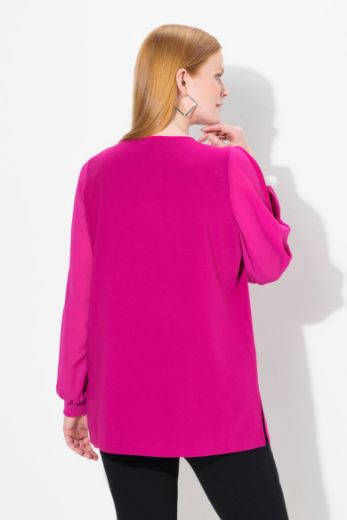 Moda za polnejše Bluza dugih rukava V ovratnika plus velikost, xxl, Ulla Popken in Johann Popken (JP1880)