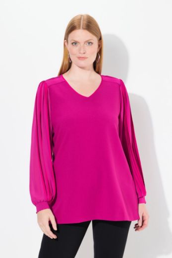 Moda za polnejše Bluza dugih rukava V ovratnika plus velikost, xxl, Ulla Popken in Johann Popken (JP1880)