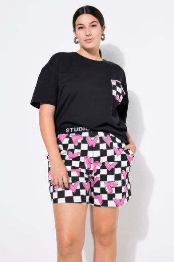 Moda za polnejše Pidžama s printom srca plus velikost, xxl, Ulla Popken in Johann Popken (JP1880)