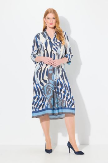 Moda za polnejše Haljina midi 3/4 rukava A kroja plus velikost, xxl, Ulla Popken in Johann Popken (JP1880)
