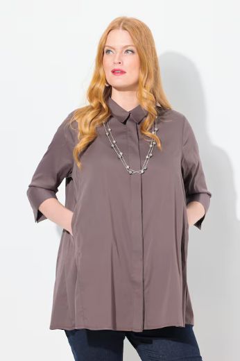 Moda za polnejše Košulja A kroja 3/4 rukavi plus velikost, xxl, Ulla Popken in Johann Popken (JP1880)