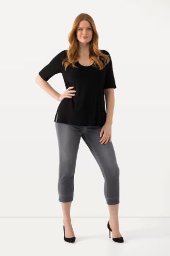 Moda za polnejše Hlačw Capri plus velikost, xxl, Ulla Popken in Johann Popken (JP1880)