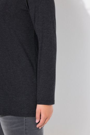 Moda za polnejše Majica dugih rukava s naborima na prednjoj strani A kroja plus velikost, xxl, Ulla Popken in Johann Popken (JP1880)