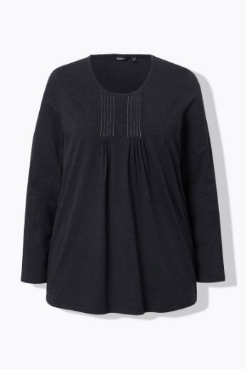 Moda za polnejše Majica dugih rukava s naborima na prednjoj strani A kroja plus velikost, xxl, Ulla Popken in Johann Popken (JP1880)