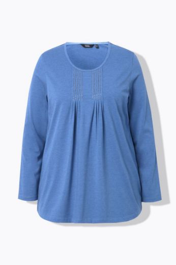 Moda za polnejše Majica dugih rukava s naborima na prednjoj strani A kroja plus velikost, xxl, Ulla Popken in Johann Popken (JP1880)