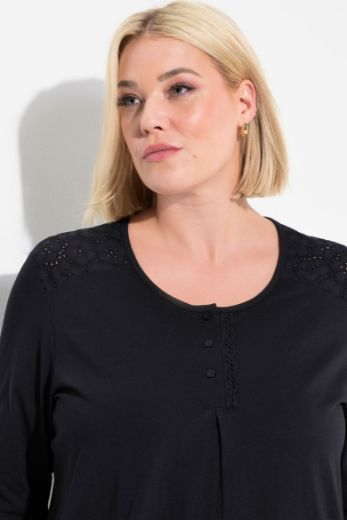 Moda za polnejše Spavaćica 3/4 rukava s gumbićima plus velikost, xxl, Ulla Popken in Johann Popken (JP1880)
