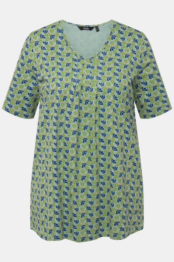 Moda za polnejše Majica kratkih rukava V ovratnika s printom plus velikost, xxl, Ulla Popken in Johann Popken (JP1880)