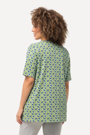 Moda za polnejše Majica kratkih rukava V ovratnika s printom plus velikost, xxl, Ulla Popken in Johann Popken (JP1880)