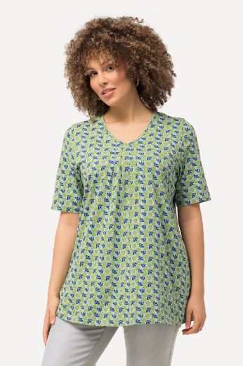 Moda za polnejše Majica kratkih rukava V ovratnika s printom plus velikost, xxl, Ulla Popken in Johann Popken (JP1880)