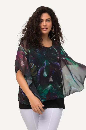 Moda za polnejše Bluza svečana asimetrična dvoslojna plus velikost, xxl, Ulla Popken in Johann Popken (JP1880)