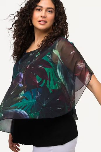 Moda za polnejše Bluza svečana asimetrična dvoslojna plus velikost, xxl, Ulla Popken in Johann Popken (JP1880)
