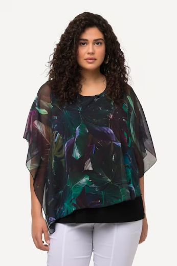 Moda za polnejše Bluza svečana asimetrična dvoslojna plus velikost, xxl, Ulla Popken in Johann Popken (JP1880)